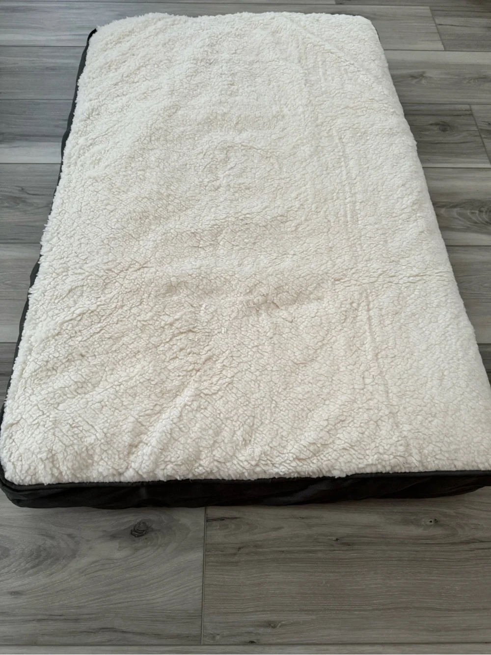 Luxury Orthopedic Dog Bed - Ivory washable Top with Dark Gray Sides